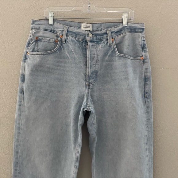 Citizens of Humanity Dahlia Bow Leg Baby Roll Jeans 30 Light Denim Blue Crop - Picture 7 of 14